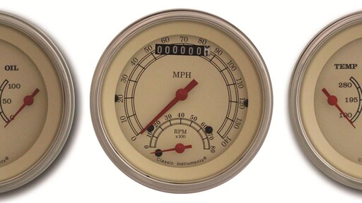 Traditional 3 3/8" Ultimate Speedometer & 2 Duals