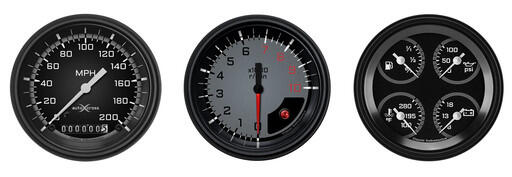 AutoCross Gray 4 5/8" Hastighetsmätare, Varvräknare & Quad