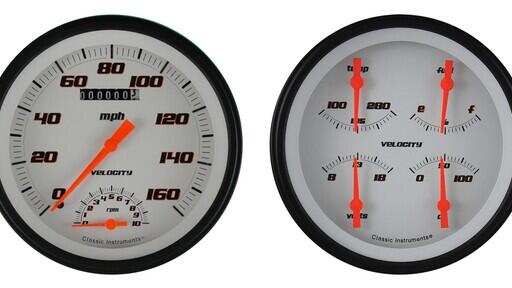 Velocity White 4 5/8" Ultimate Speedometer & Quad