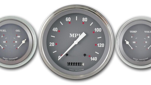 Silver Grey Series 4 5/8" Speedo & 2 Duals