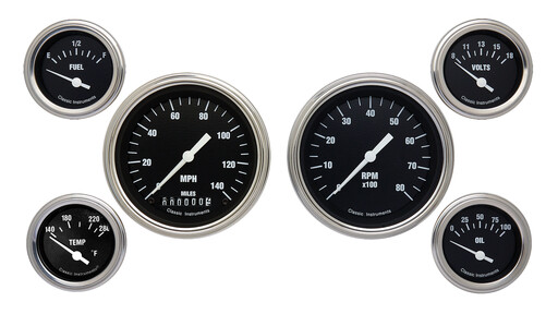 Hot Rod Series 3 3/8" Speedo, Tach, 2 1/8" 4 mätare