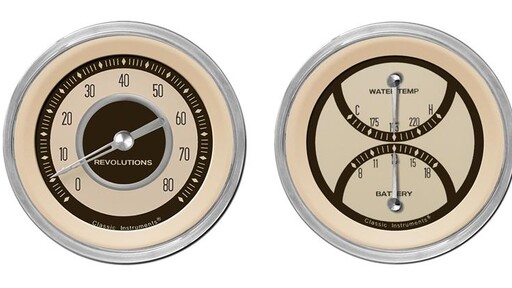 Nostalgia VT Series 3 3/8" Speedo, Tach, & 2 Duals