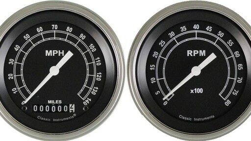 Traditional Series 3 3/8"Speedo, Tach, & 2 Duals