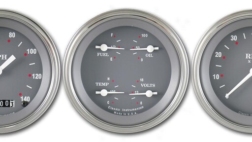 Silver Grey 3 3/8" Hastighetsmätar, Varvräknare & Quad