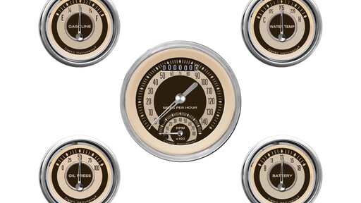 Nostalgia VT 3 3/8" Ultimate Speedo, 2 1/8" 4 Mätare